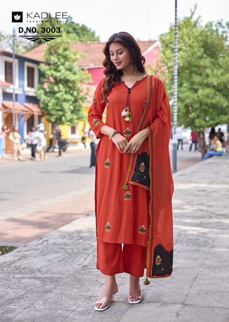 Vasant By Kadlee Heavy Rayon Kurti With Bottom Dupatta
